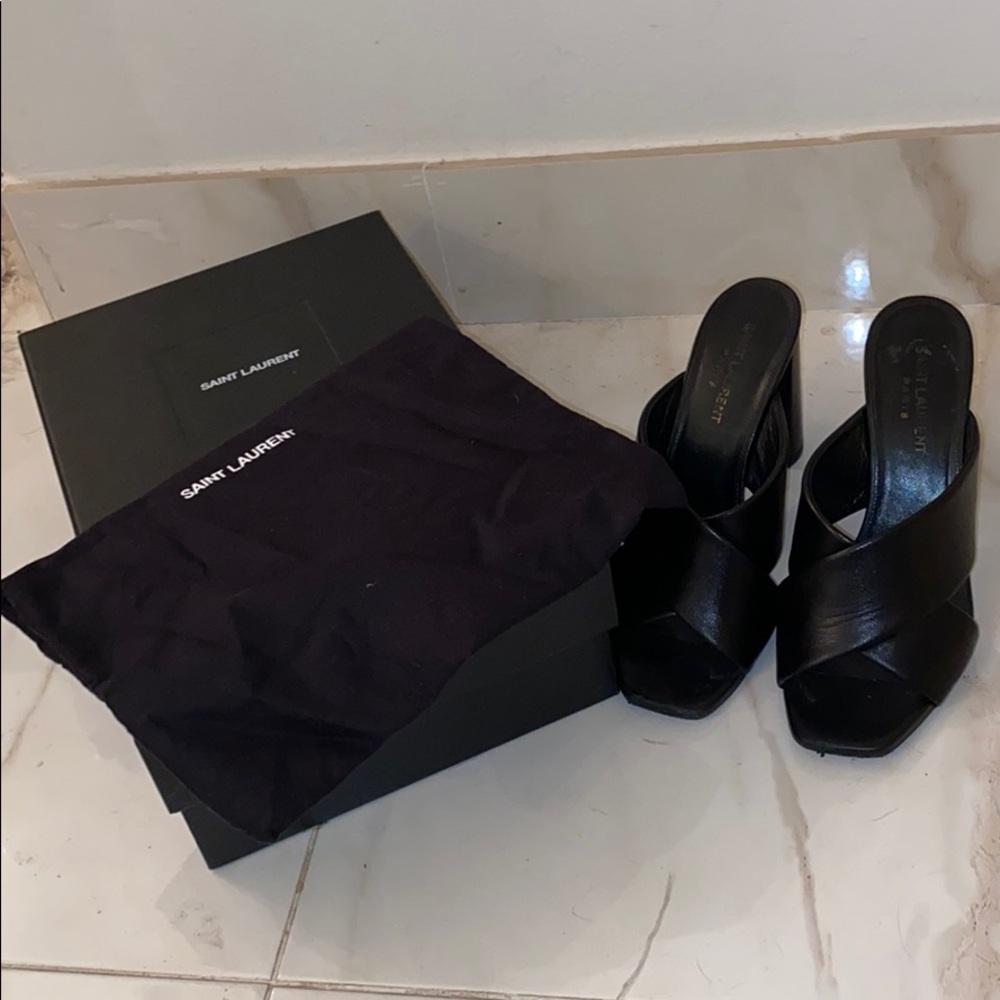 YSL black sandals